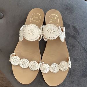 Jack Rogers Lauren Sandal size 8.5 in white